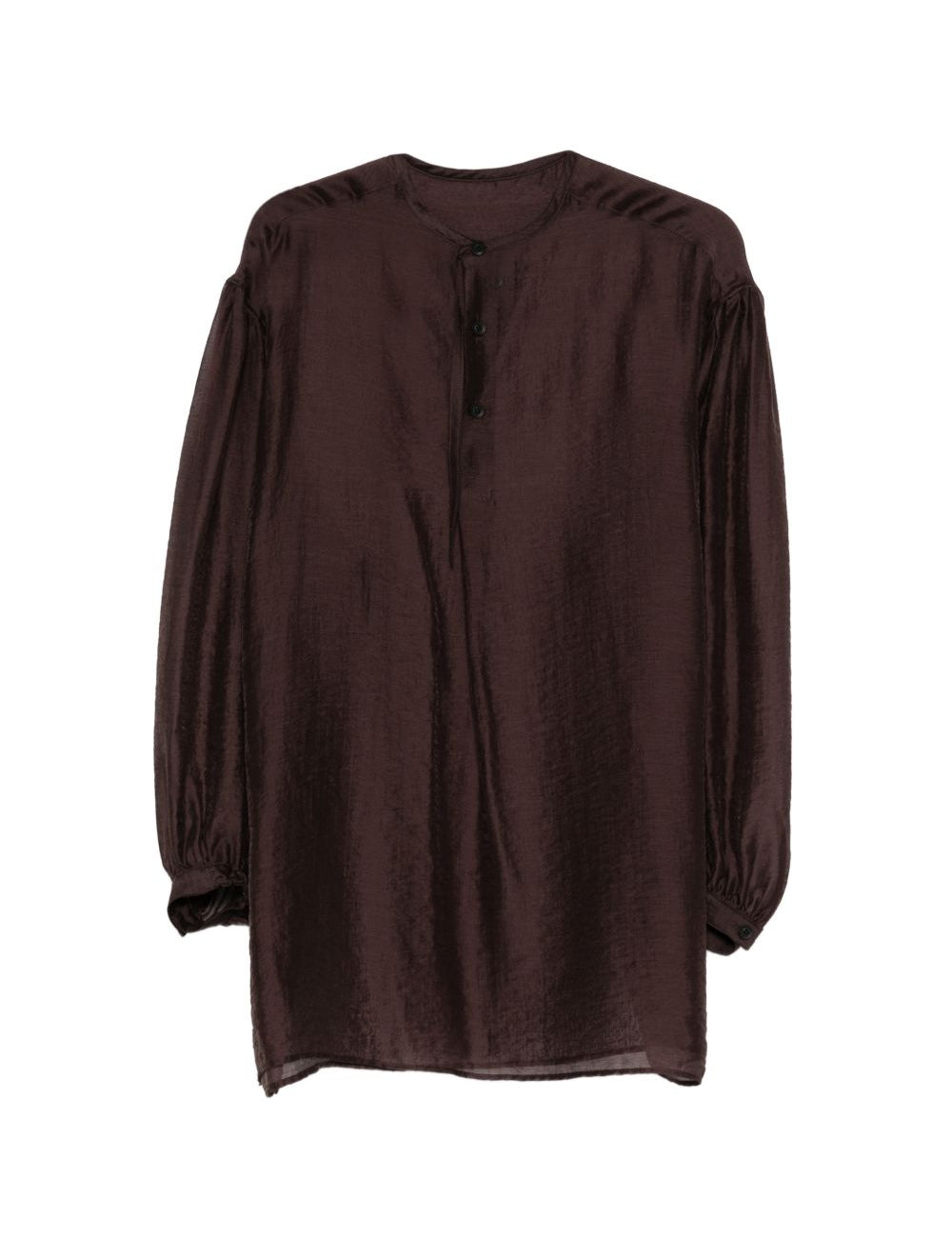 Camicia girocollo in marrone Yohji yamamoto - uomo 