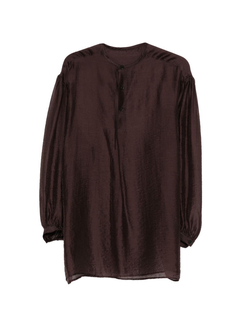 Camicia girocollo in marrone Yohji yamamoto - uomo 