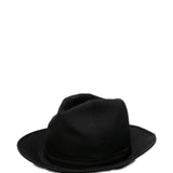 Cappello fedora a tesa larga in nero Yohji yamamoto - uomo 