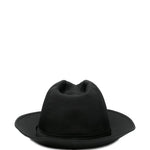 Cappello fedora a tesa larga in nero Yohji yamamoto - uomo 
