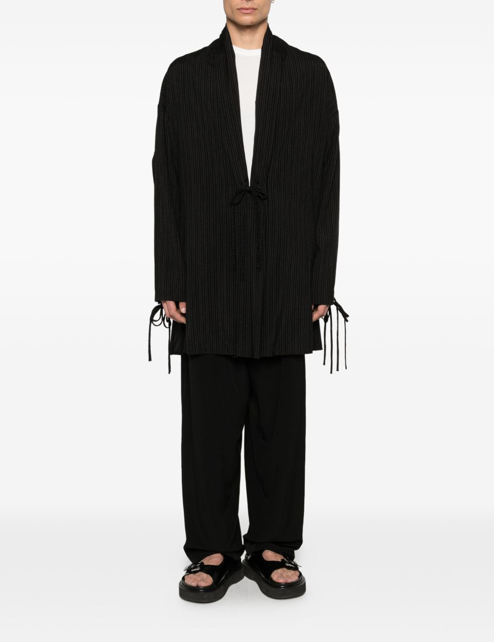 Cappotto con nodo in nero Yohji yamamoto - uomo 
