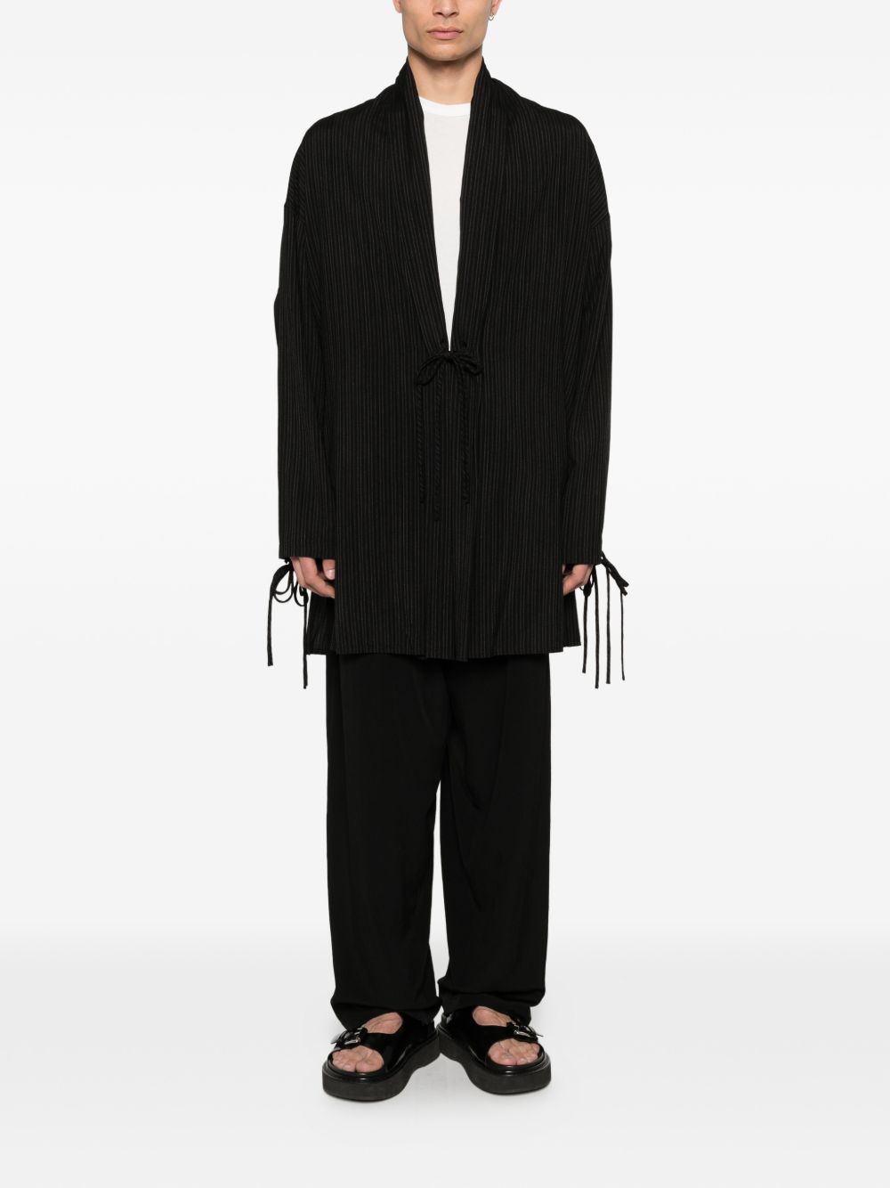Cappotto con nodo in nero Yohji yamamoto - uomo 
