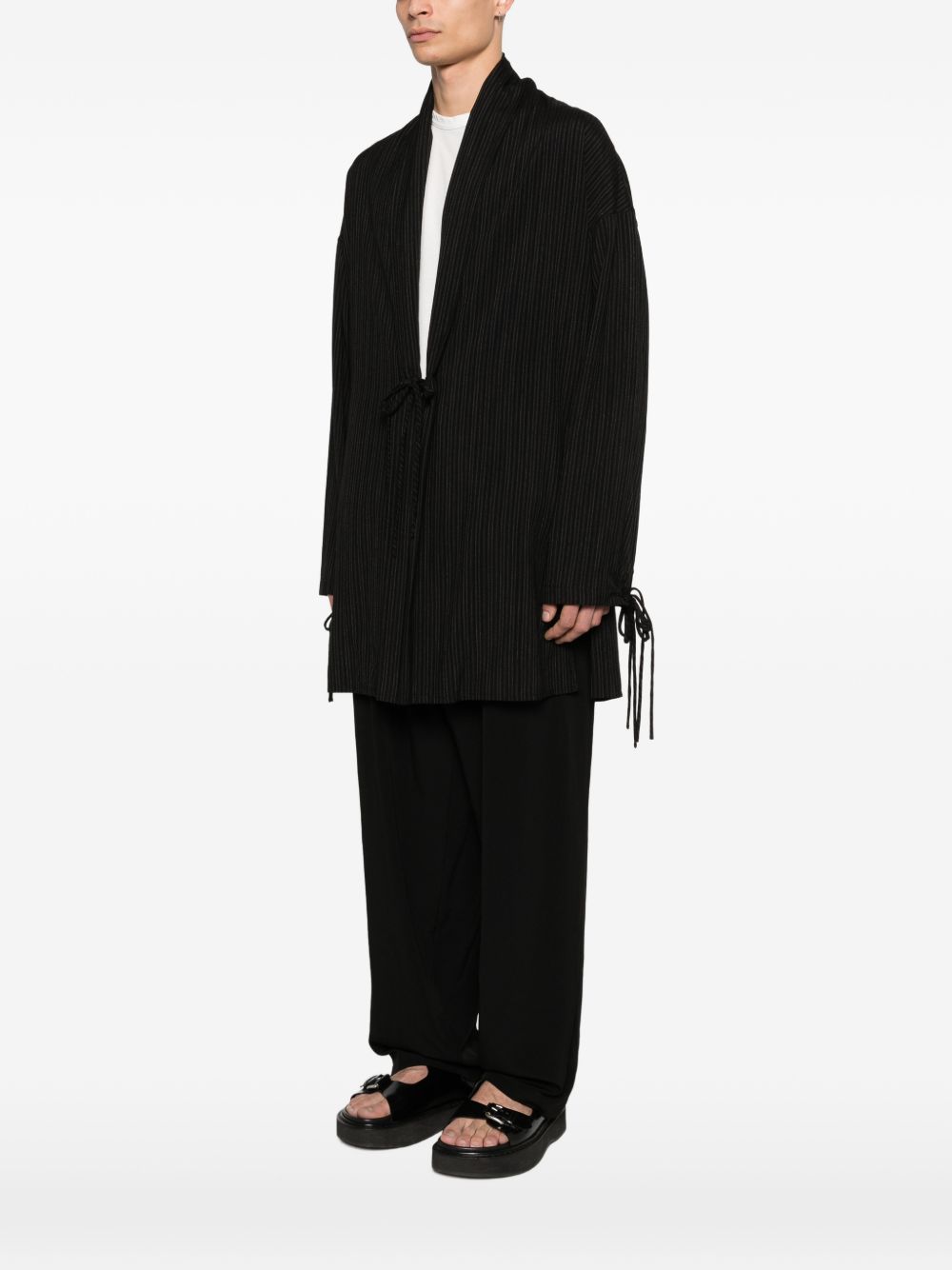 Cappotto con nodo in nero Yohji yamamoto - uomo 