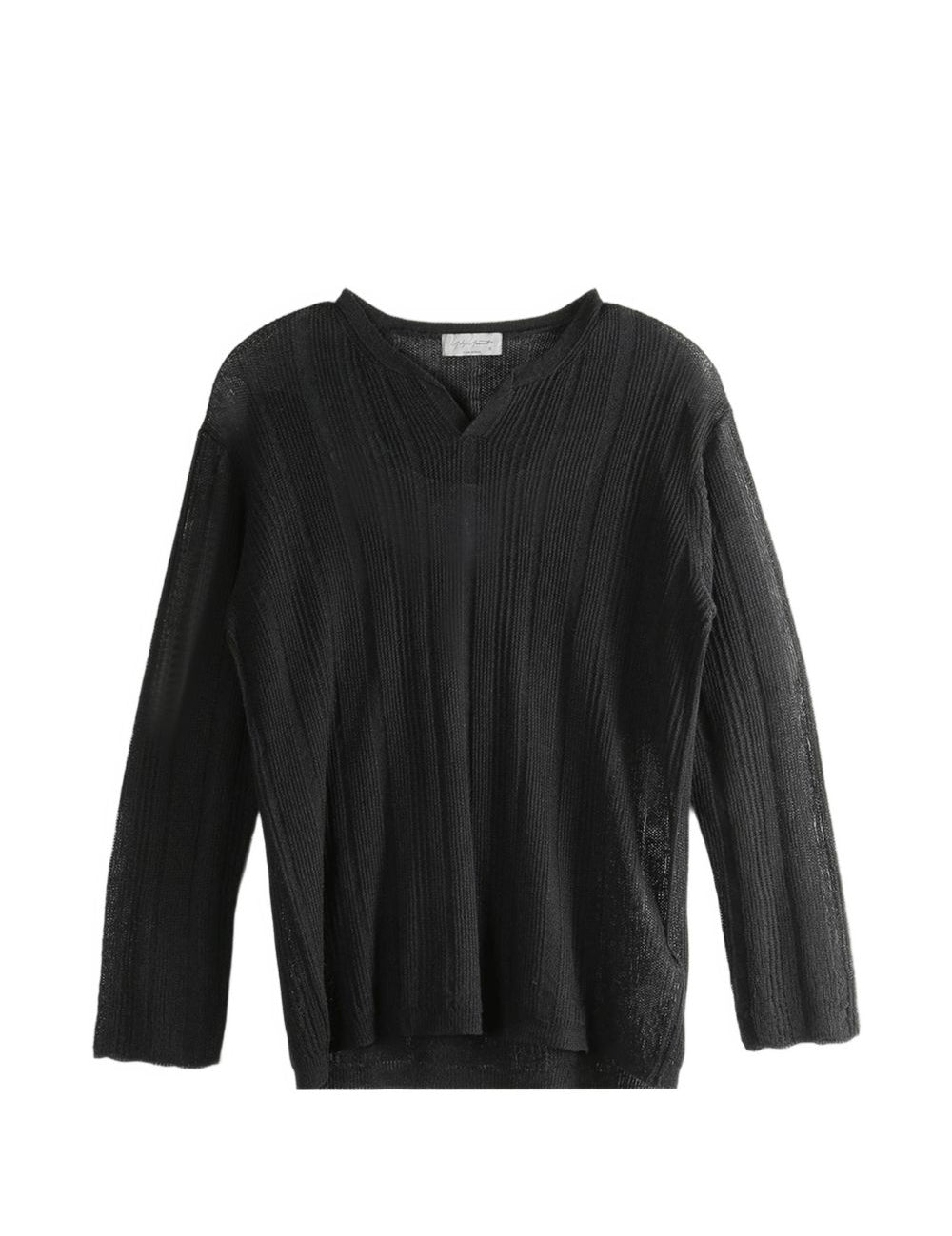 Maglione con scollo a v Henry in nero Yohji yamamoto - uomo 
