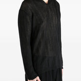 Maglione con scollo a v Henry in nero Yohji yamamoto - uomo 
