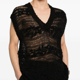 Gilet in maglia in nero Yohji yamamoto - uomo<BR/> 