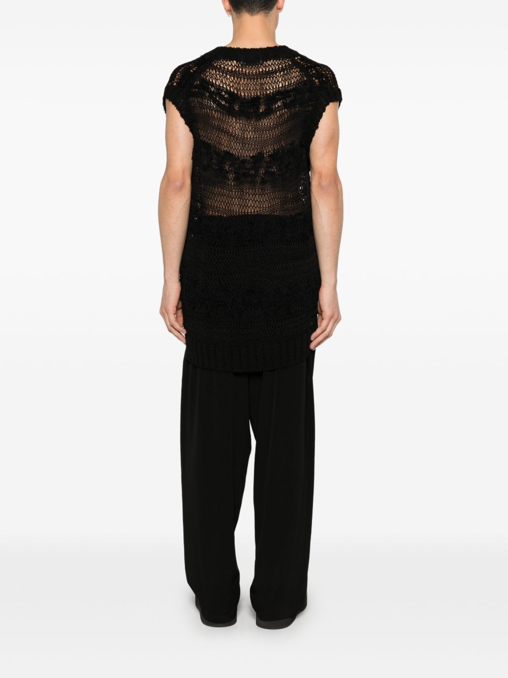 Gilet in maglia in nero Yohji yamamoto - uomo<BR/> 