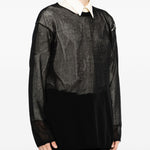 Maglione girocollo con effetto vissuto in nero Yohji yamamoto - uomo 