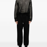 Maglione girocollo con effetto vissuto in nero Yohji yamamoto - uomo 