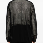 Maglione girocollo con effetto vissuto in nero Yohji yamamoto - uomo 