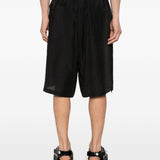 Shorts con orlo a coulisse in nero Yohji yamamoto - uomo 