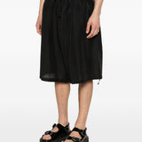Shorts con orlo a coulisse in nero Yohji yamamoto - uomo 