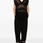 Pantaloni con pieghe frontali in nero Yohji yamamoto - uomo 