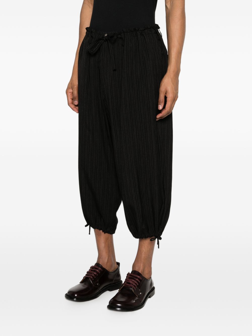 Pantaloni a righe in nero Yohji yamamoto - uomo 