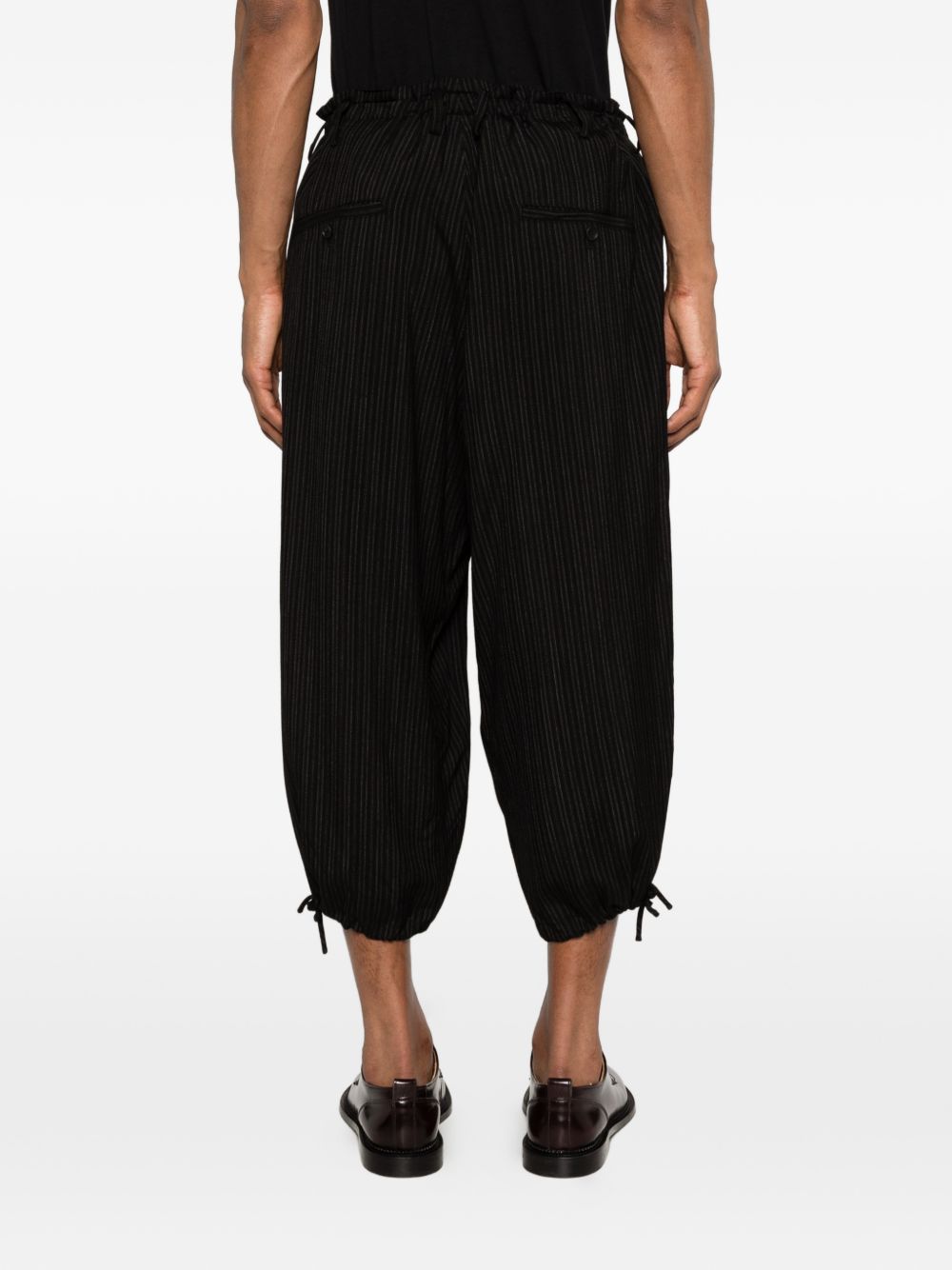 Pantaloni a righe in nero Yohji yamamoto - uomo 