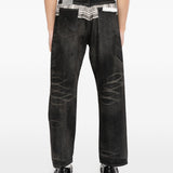Jeans con patch savage in nero Yohji yamamoto - uomo<BR/> 