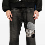 Jeans con patch savage in nero Yohji yamamoto - uomo<BR/> 