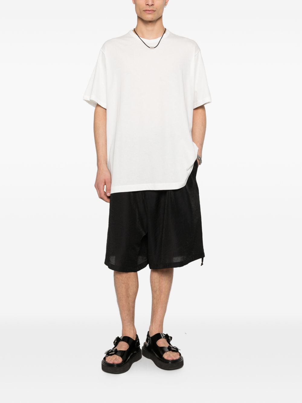 T-shirt a maniche corte in bainco Yohji yamamoto - uomo 