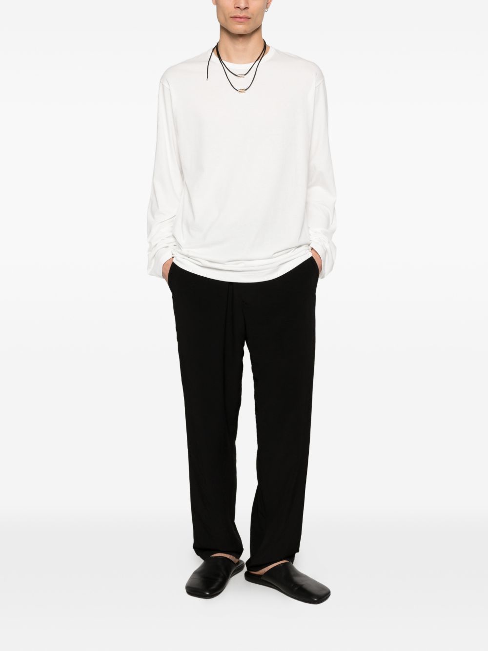 T-shirt a maniche lunghe in bainco Yohji yamamoto - uomo 