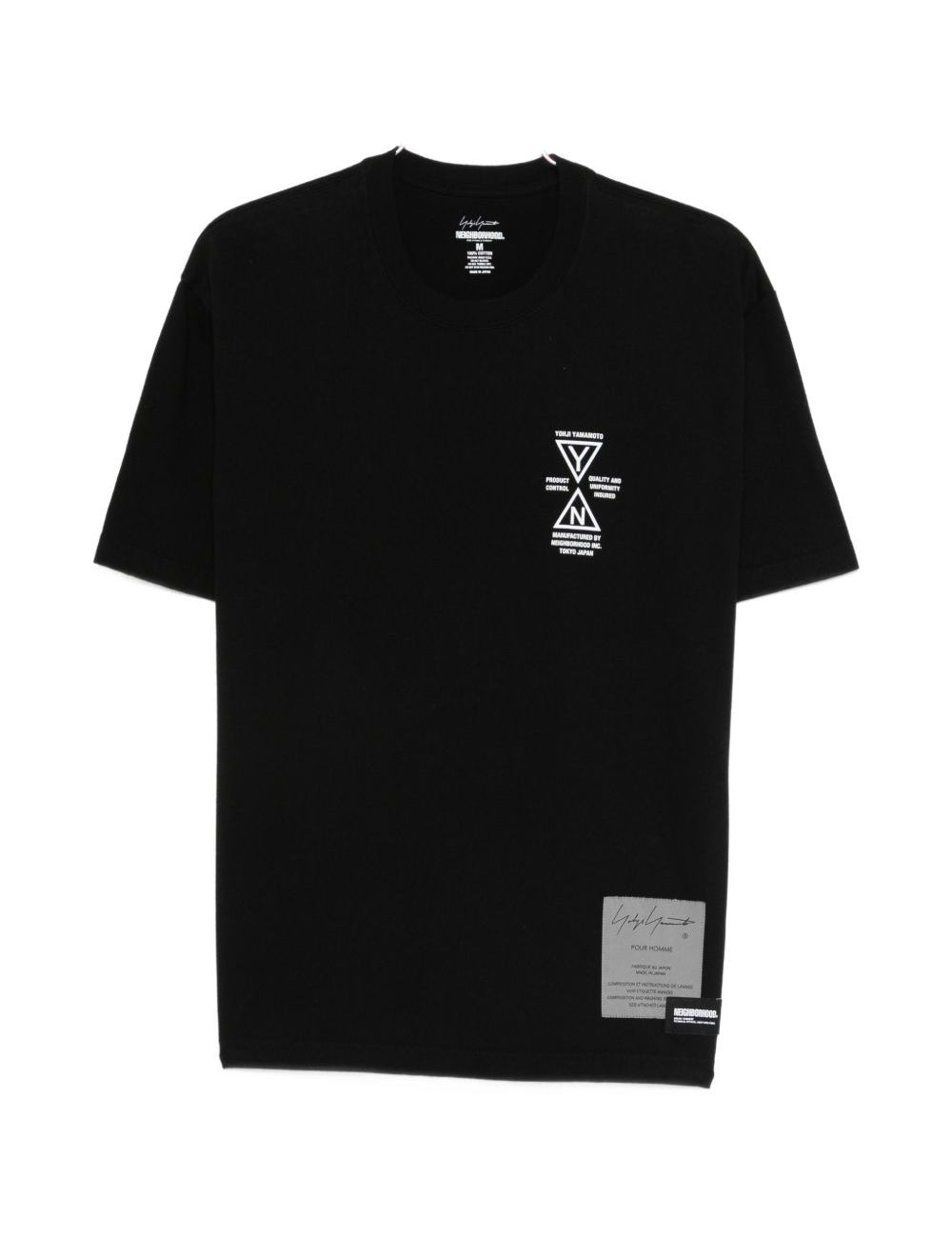 T-shirt a maniche corte in nero Yohji yamamoto - uomo 