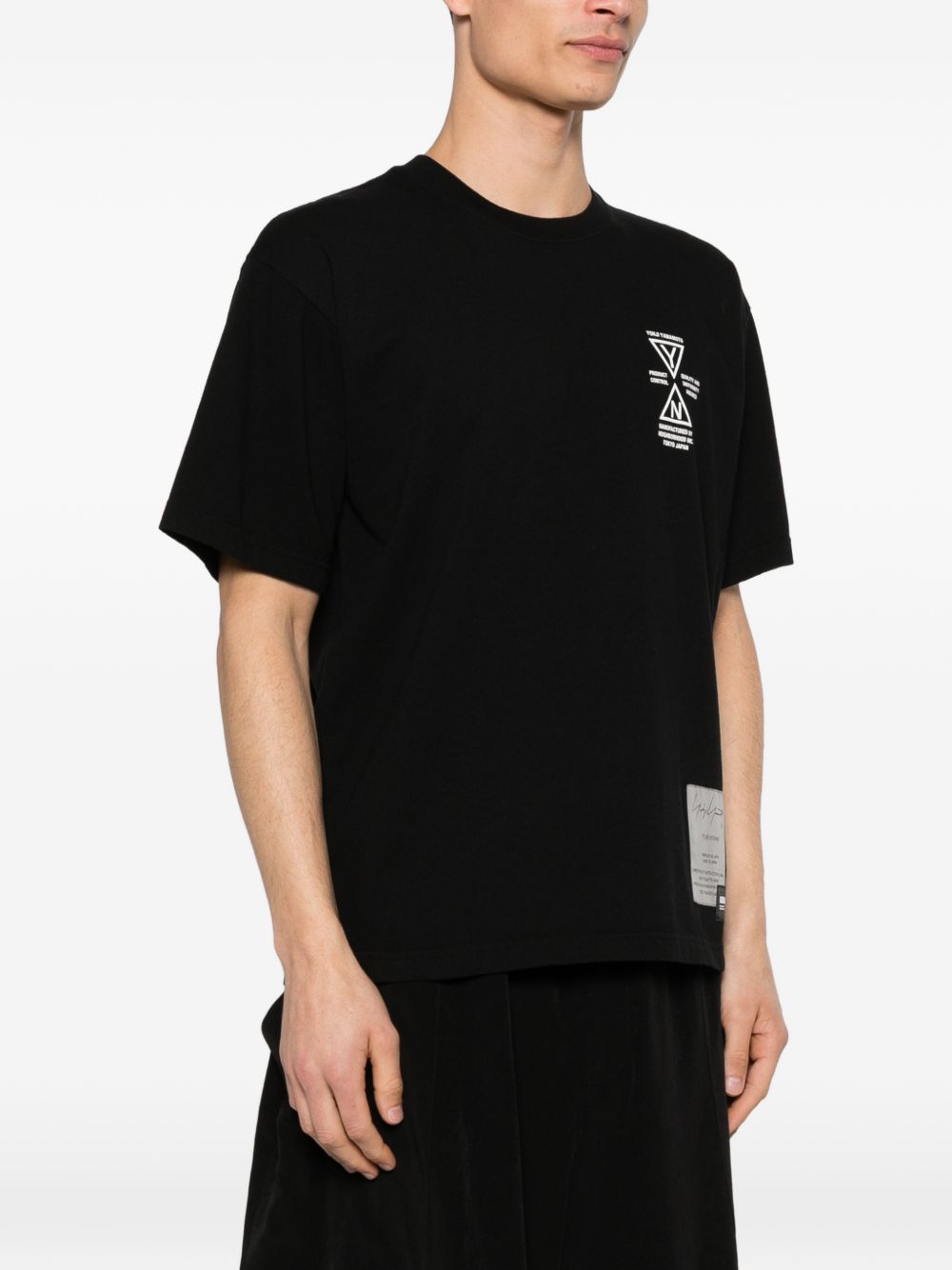 T-shirt a maniche corte in nero Yohji yamamoto - uomo 