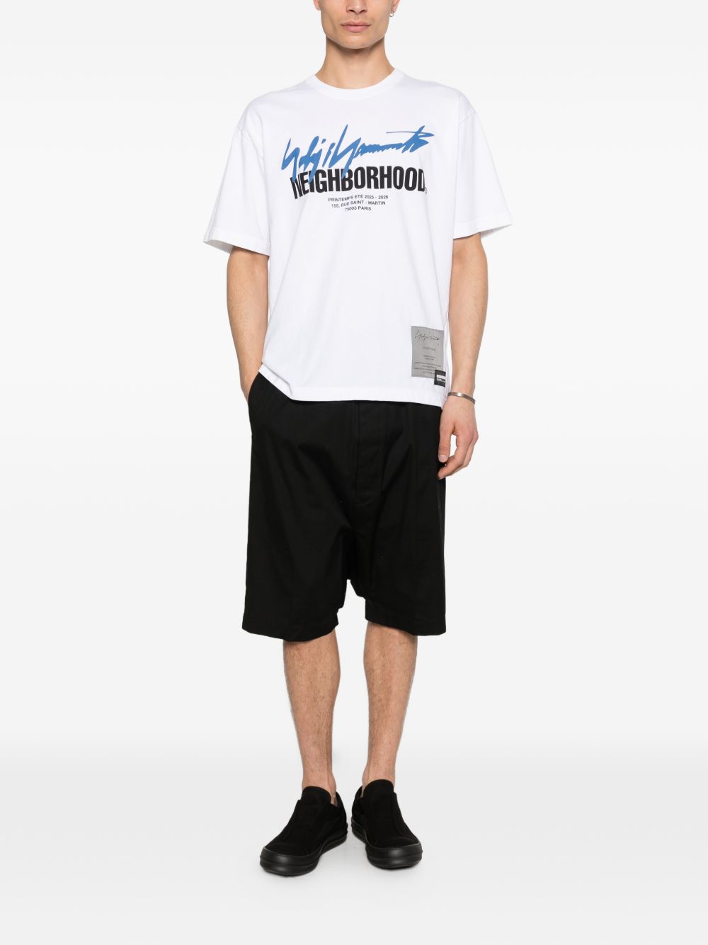 T-shirt a maniche corte in bainco Yohji yamamoto - uomo 