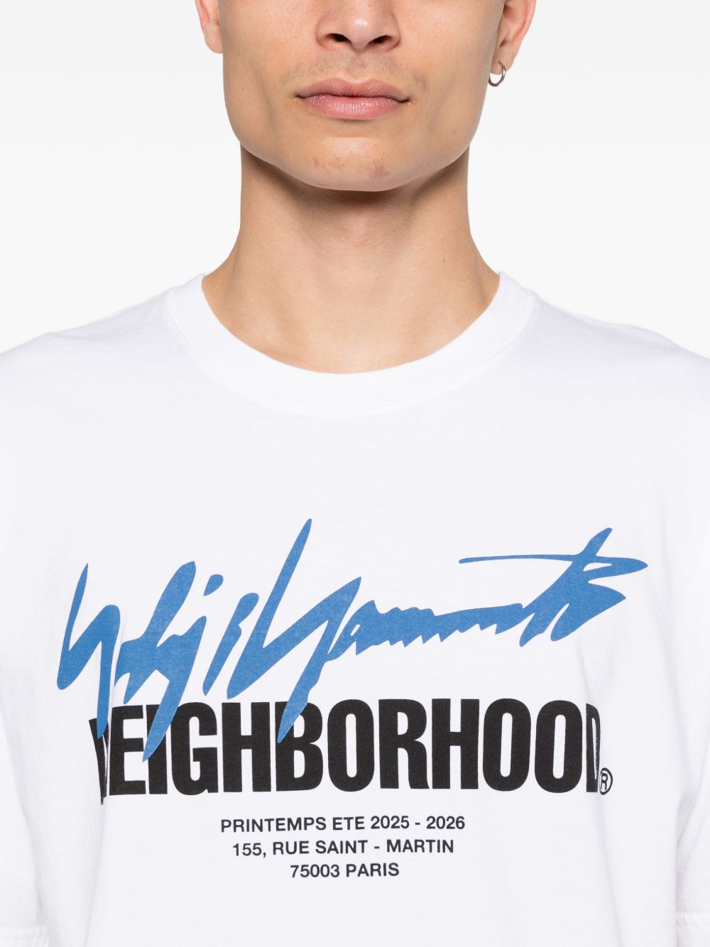 T-shirt a maniche corte in bainco Yohji yamamoto - uomo 