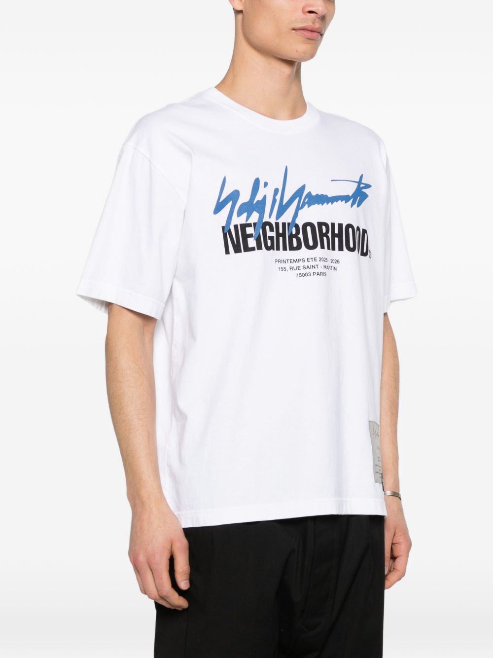 T-shirt a maniche corte in bainco Yohji yamamoto - uomo 
