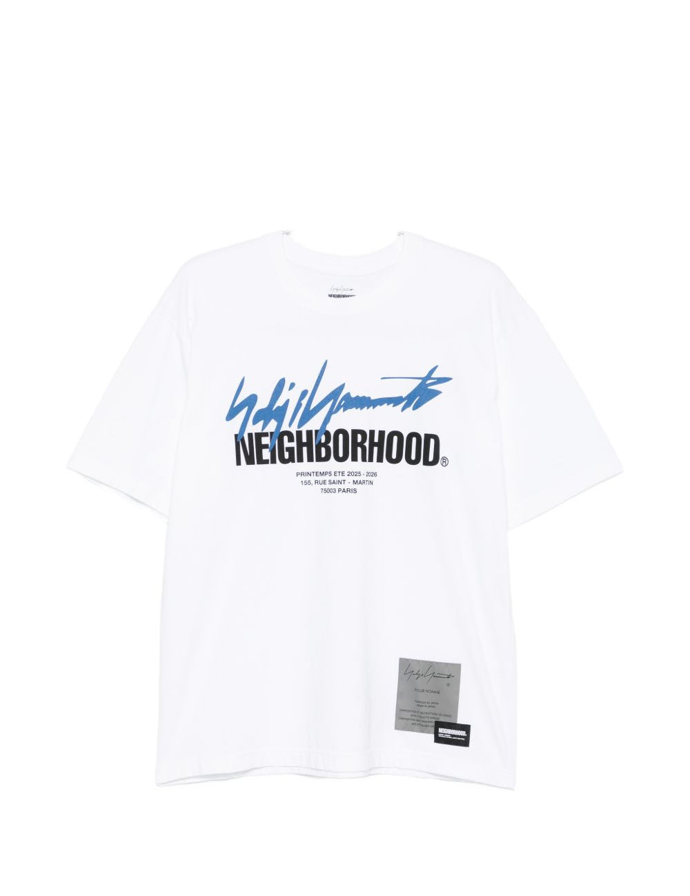 T-shirt a maniche corte in bainco Yohji yamamoto - uomo 