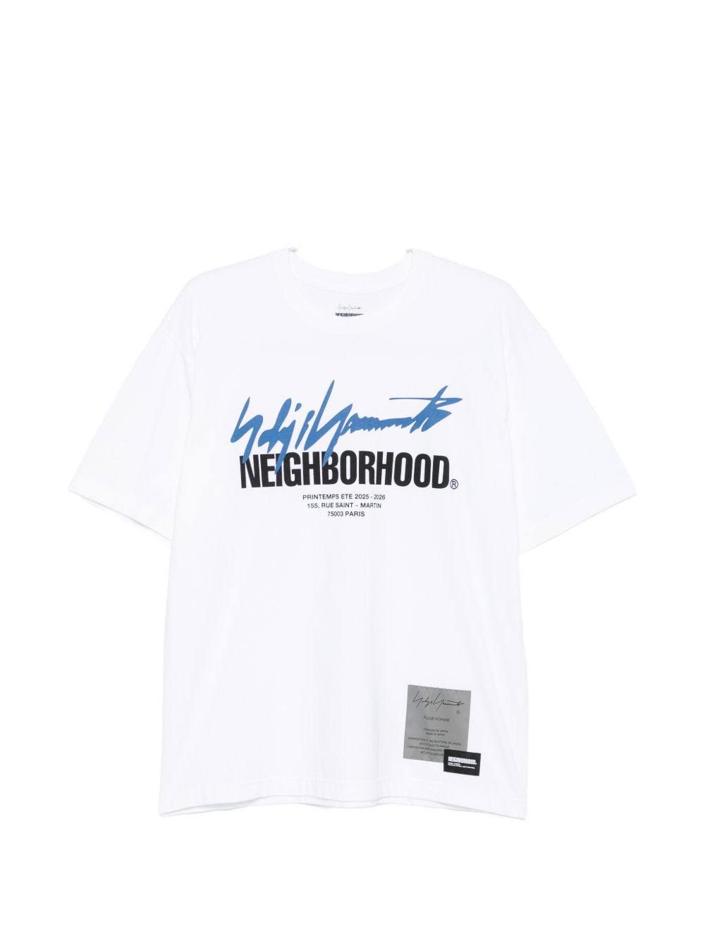 T-shirt a maniche corte in bainco Yohji yamamoto - uomo 