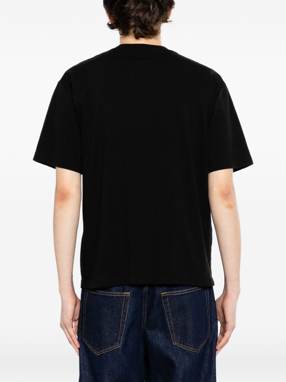 T-shirt a maniche corte in nero Yohji yamamoto - uomo 