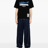 T-shirt a maniche corte in nero Yohji yamamoto - uomo 