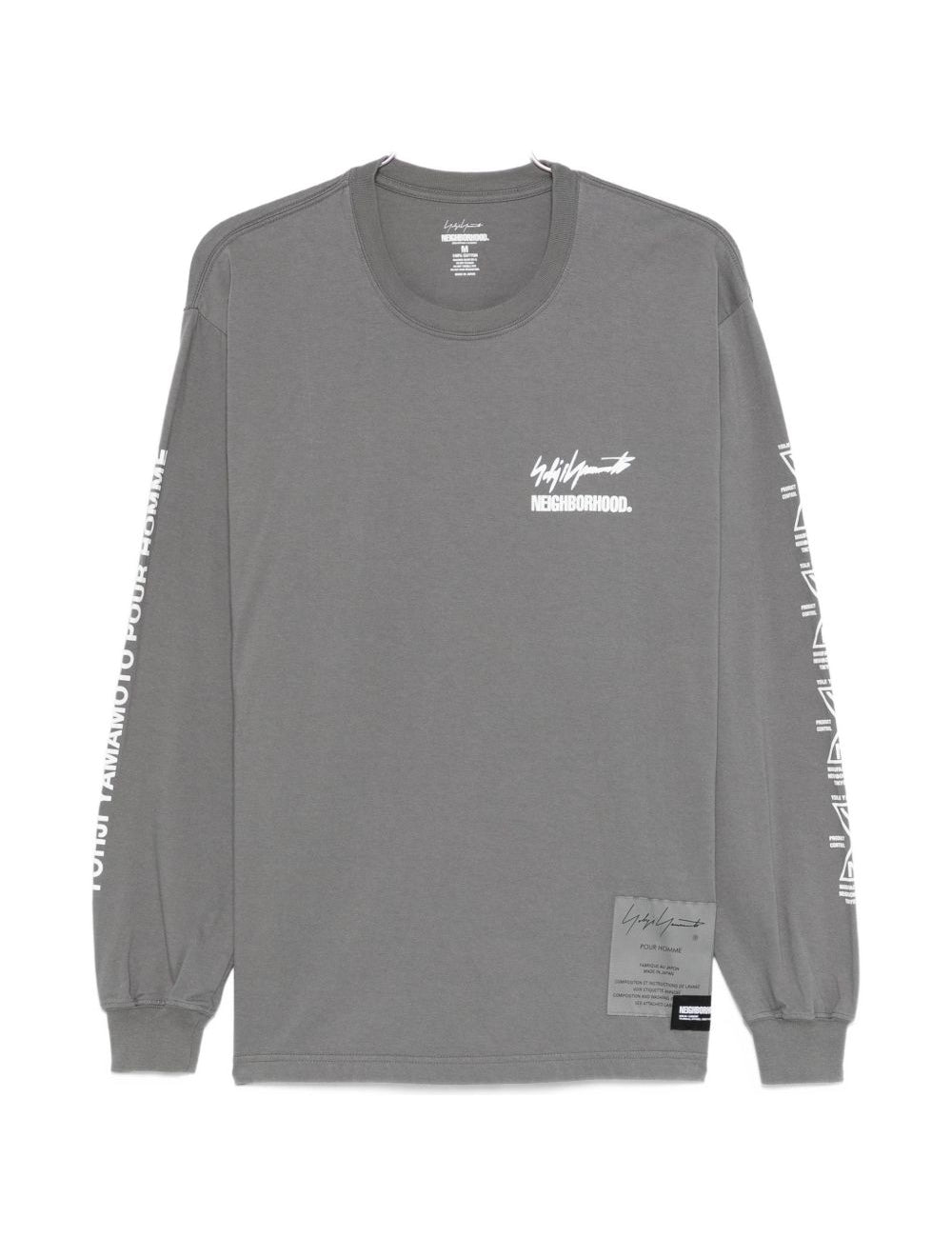 T-shirt a maniche lunghe in grigio Yohji yamamoto - uomo 
