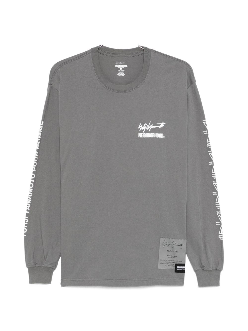 T-shirt a maniche lunghe in grigio Yohji yamamoto - uomo 