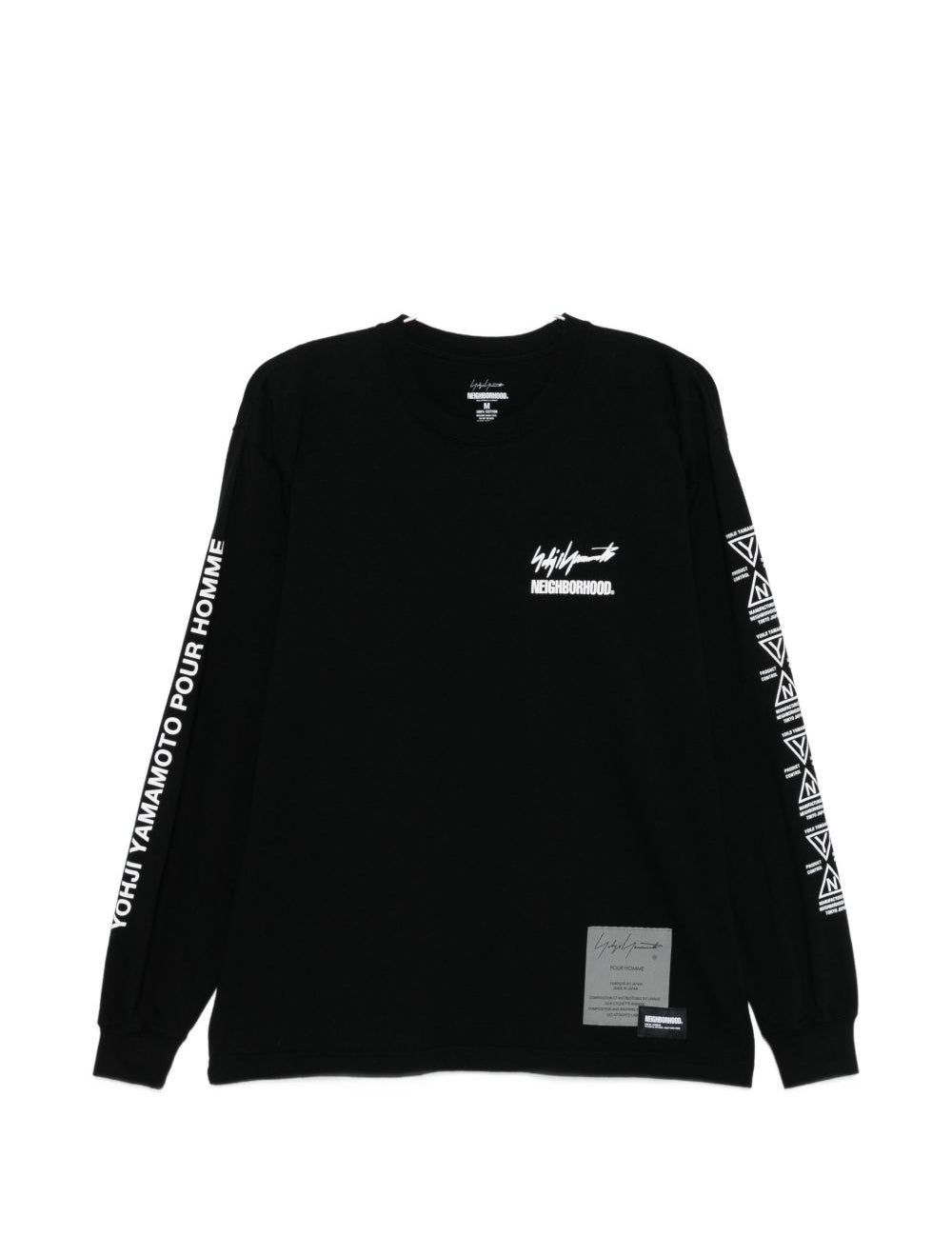 T-shirt a maniche lunghe  in nero Yohji yamamoto - uomo 