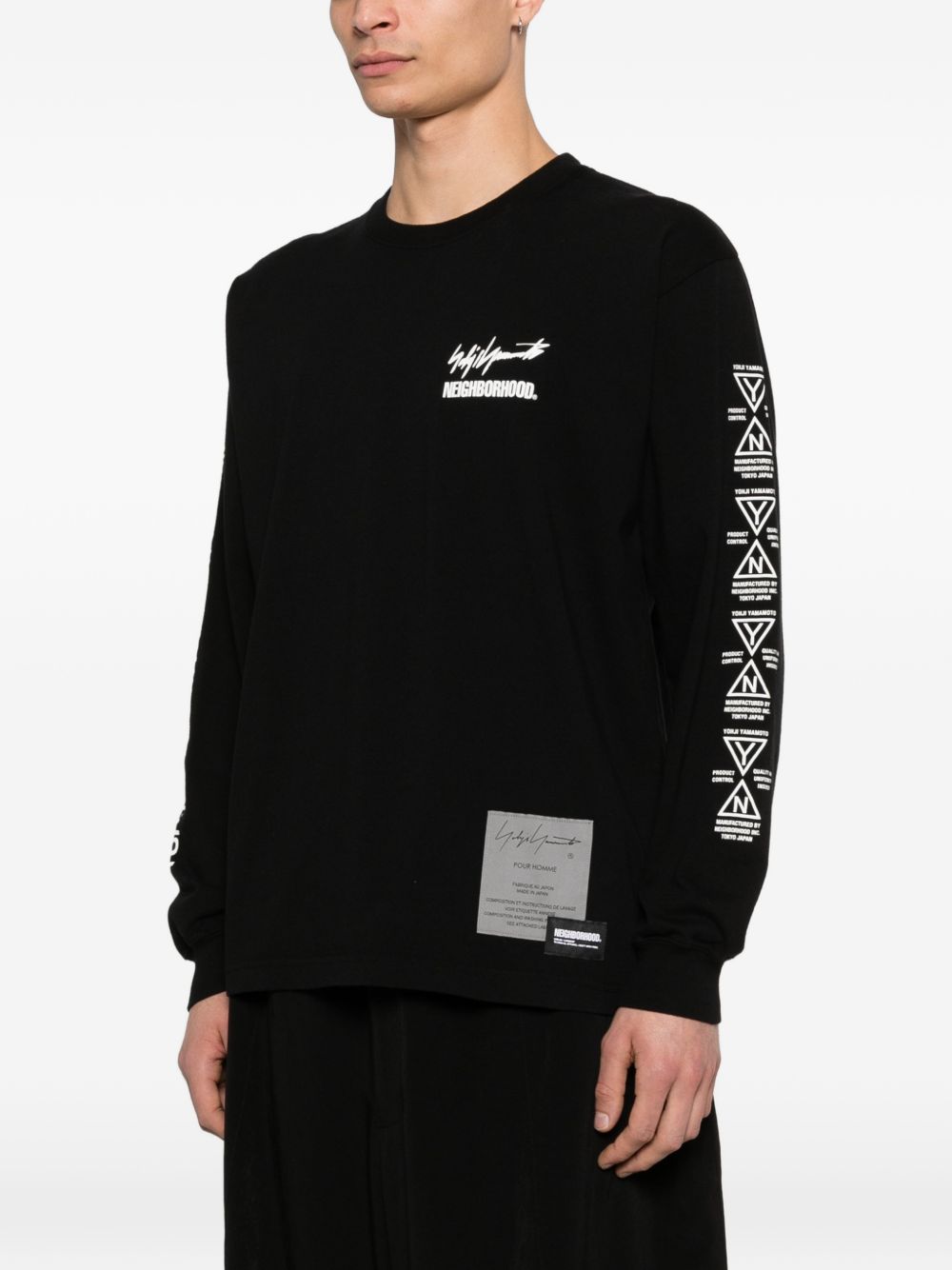 T-shirt a maniche lunghe  in nero Yohji yamamoto - uomo 