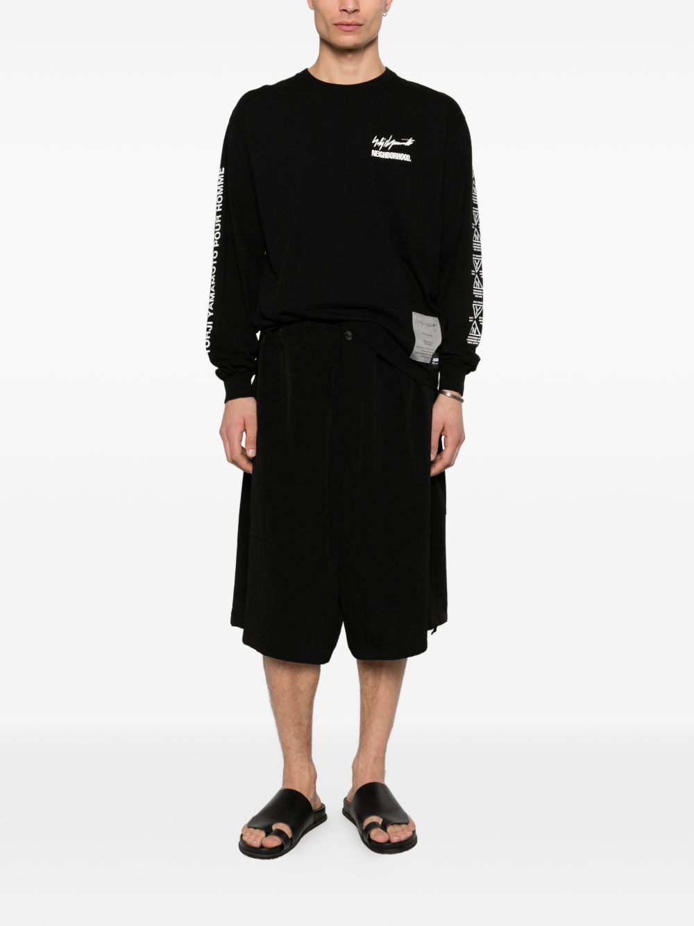 T-shirt a maniche lunghe  in nero Yohji yamamoto - uomo 