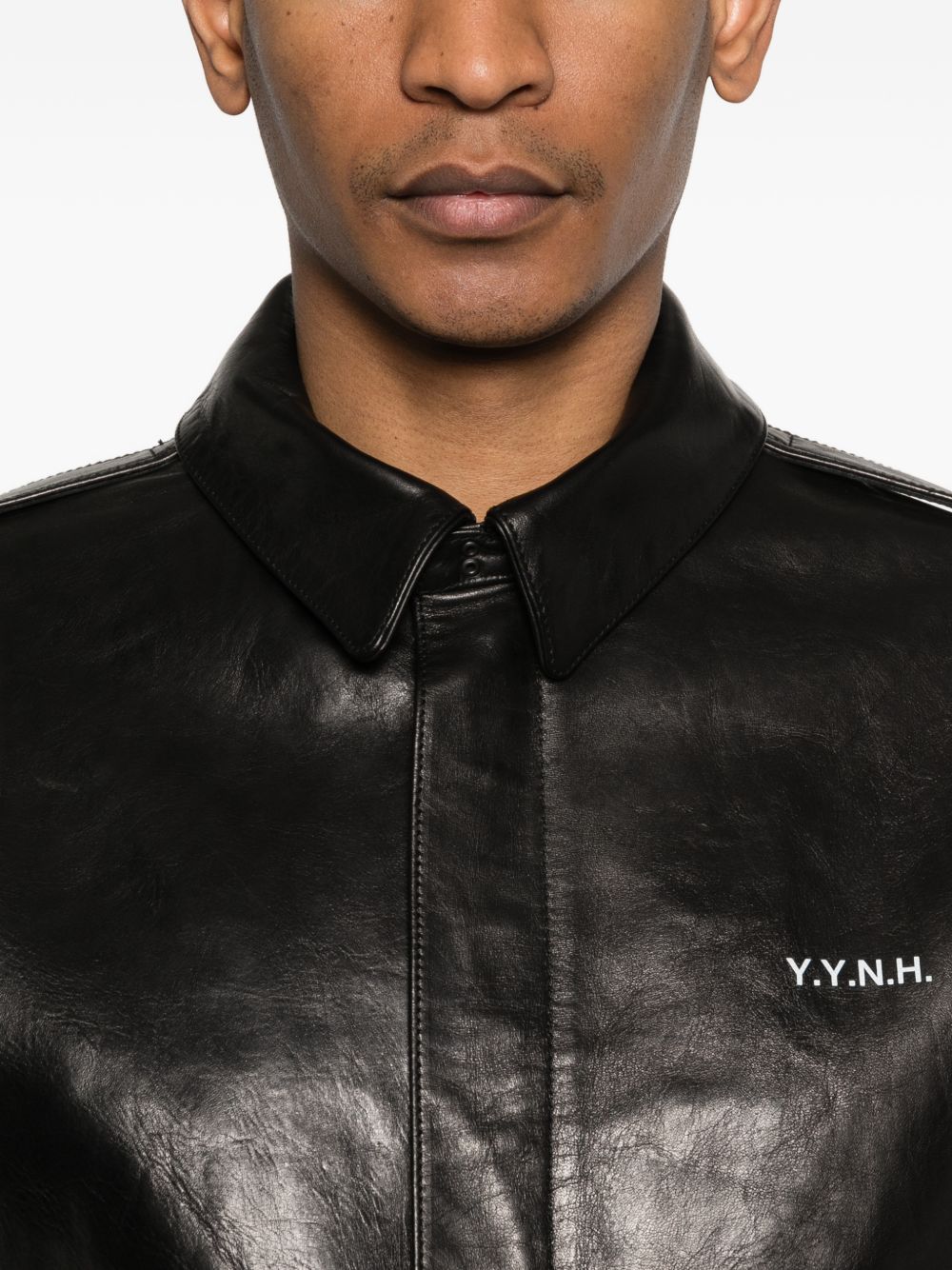 Giacca in pelle in nero Yohji yamamoto - uomo 