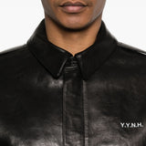 Giacca in pelle in nero Yohji yamamoto - uomo 