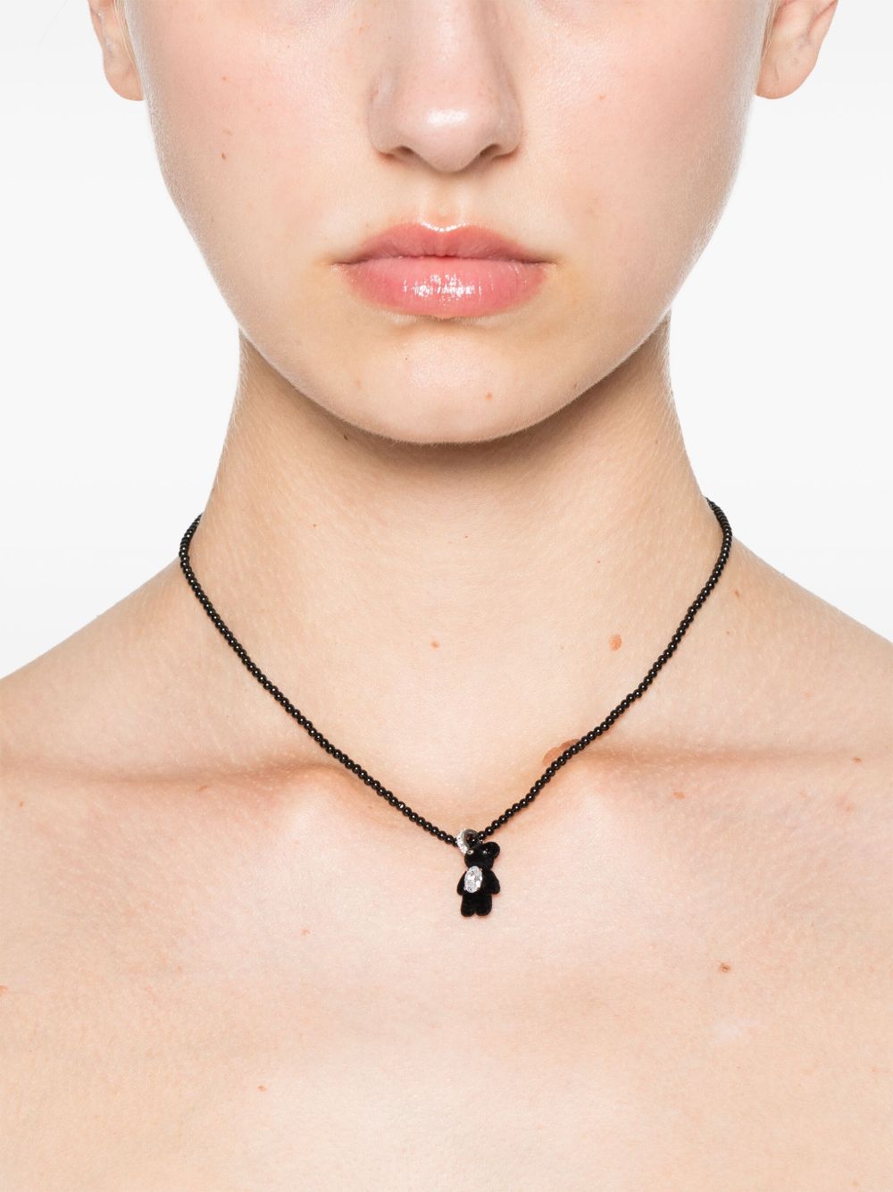 Collana con teddy bear in nero Yvmin - donna 