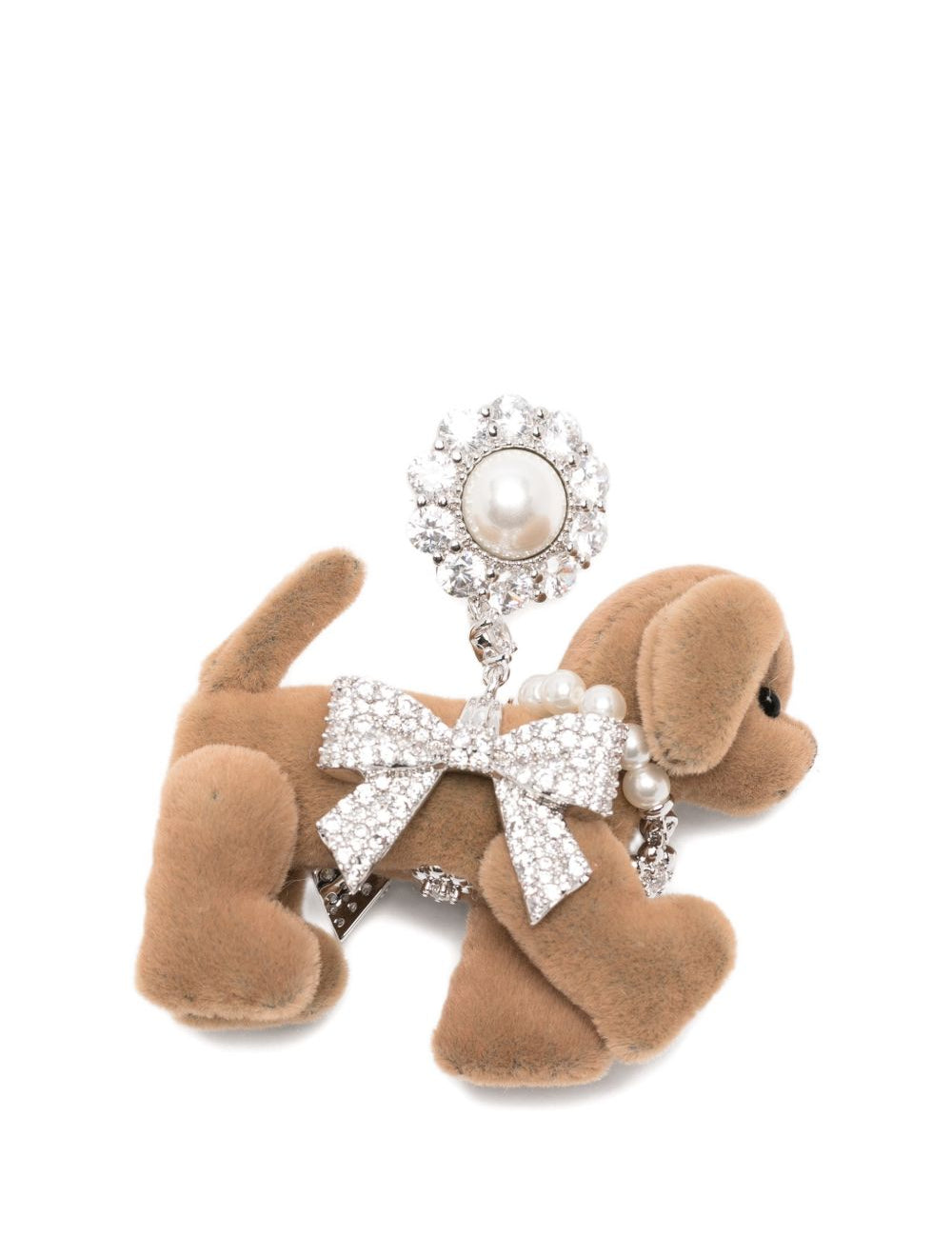 Orecchini a forma di cucciolo con fiocco pave' in marrone Yvmin - donna 