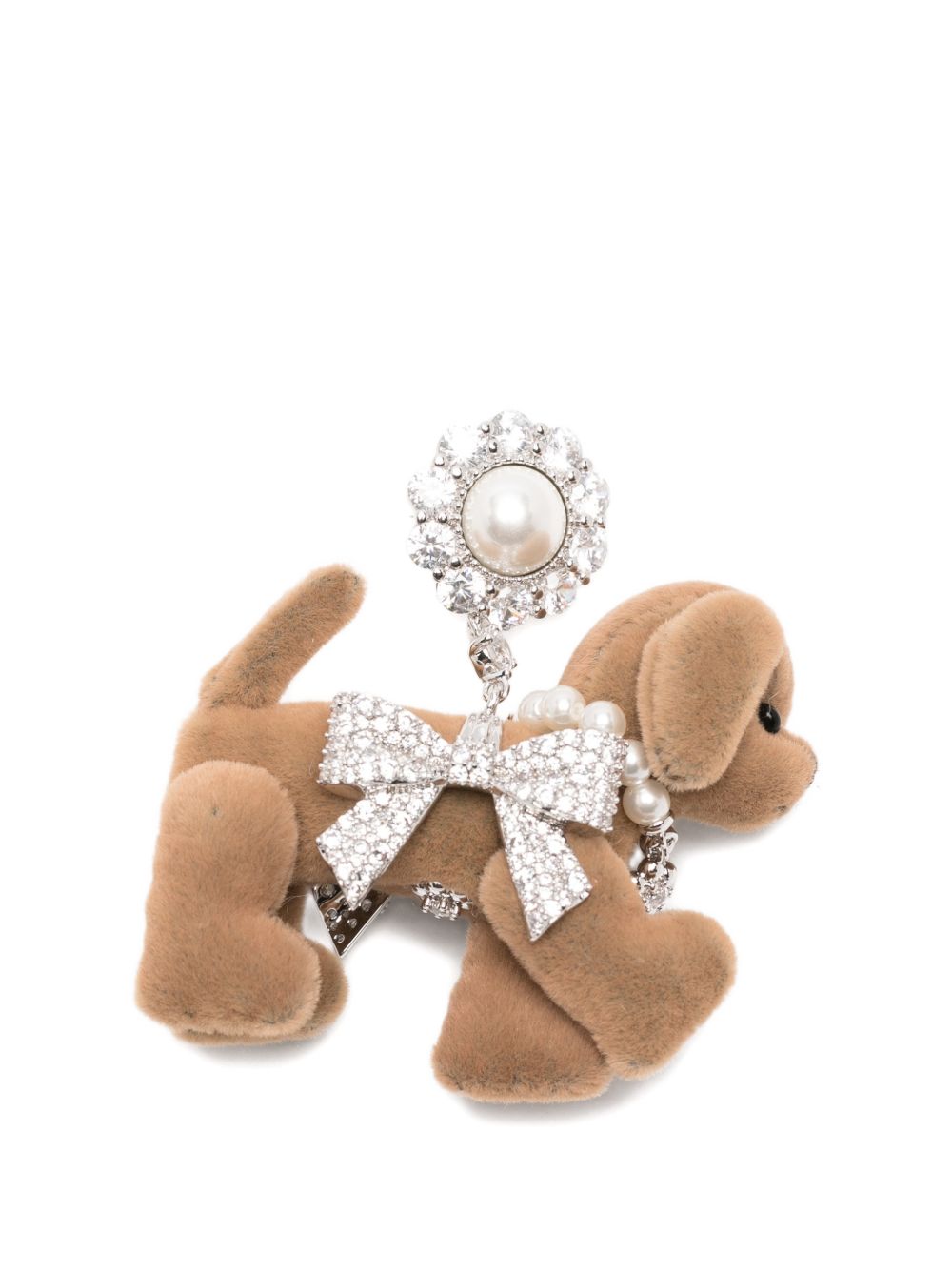 Orecchini a forma di cucciolo con fiocco pave' in marrone Yvmin - donna 