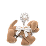 Orecchini a forma di cucciolo con fiocco pave' in marrone Yvmin - donna 