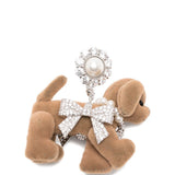 Orecchini a forma di cucciolo con fiocco pave' in marrone Yvmin - donna 
