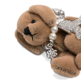 Orecchini a forma di cucciolo con fiocco pave' in marrone Yvmin - donna 
