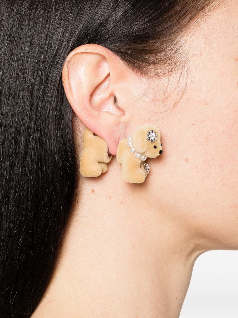 Orecchini a forma di cucciolo in beige Yvmin - donna 
