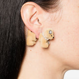 Orecchini a forma di cucciolo in beige Yvmin - donna 