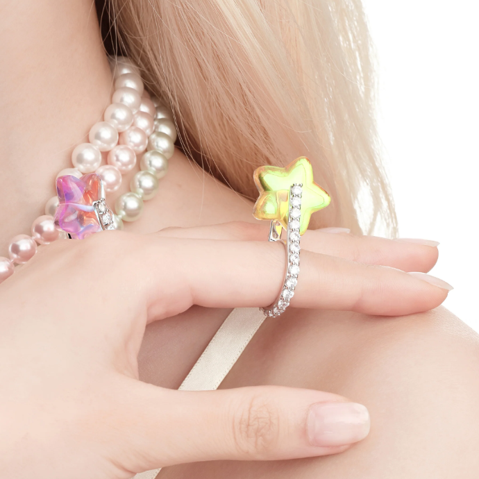 Anello lucky star in giallo e argento Yvmin - donna 