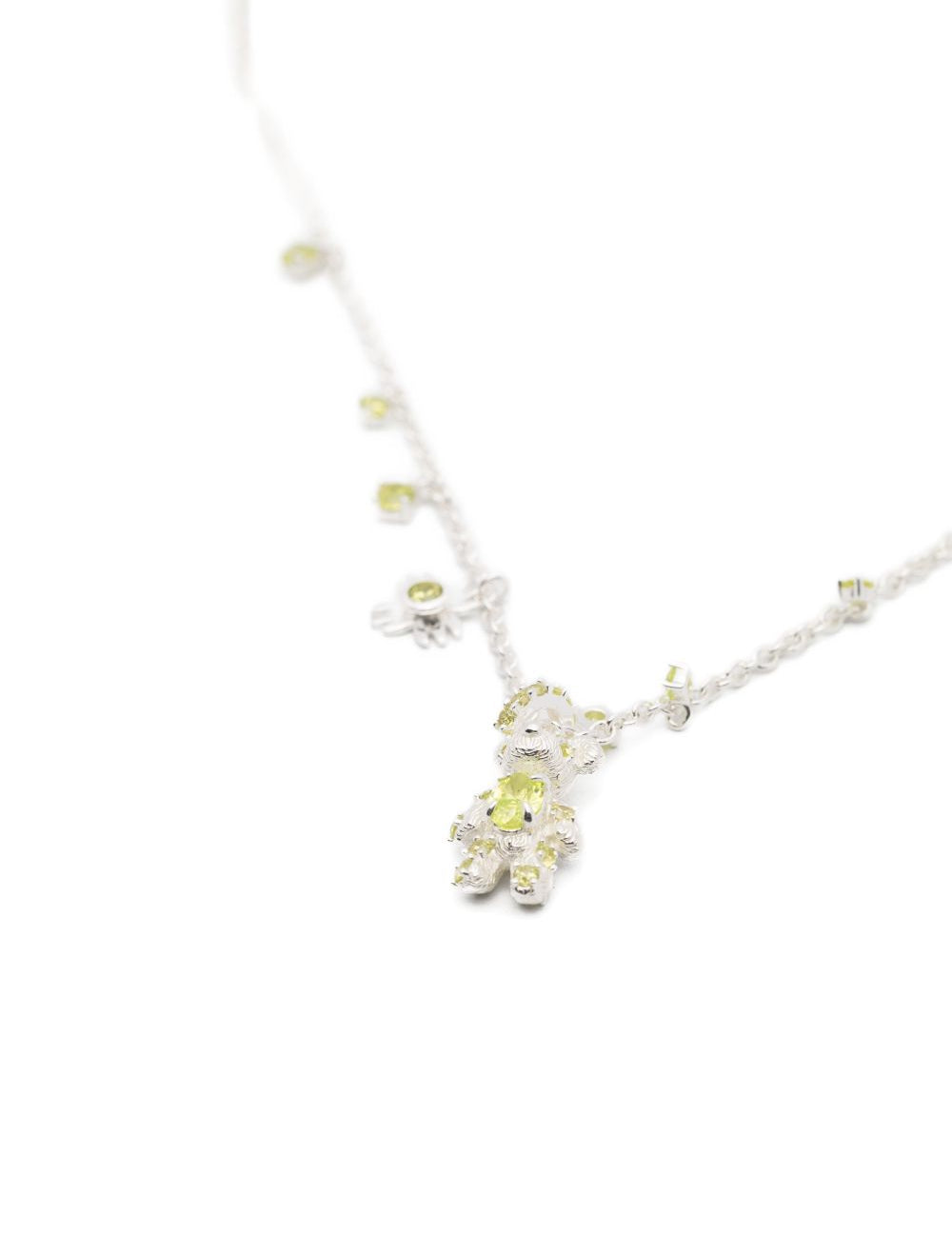 Collana con ciondolo a forma di orsetto fiorito in argento Yvmin - donna 