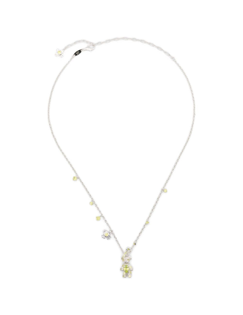 Collana con ciondolo a forma di orsetto fiorito in argento Yvmin - donna 
